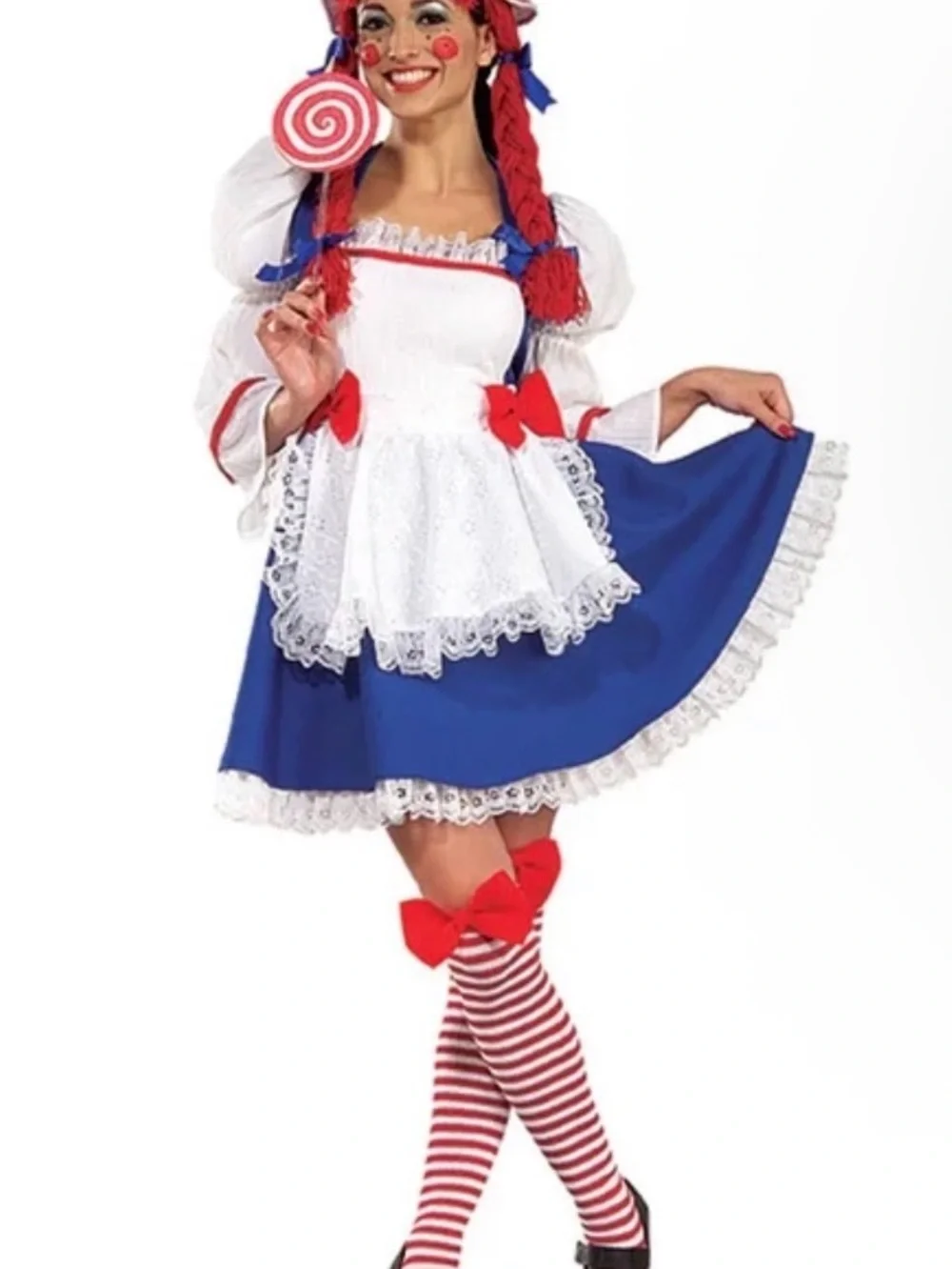 Secret Wishes Rag Doll Costume - Blue & White Kids Dress